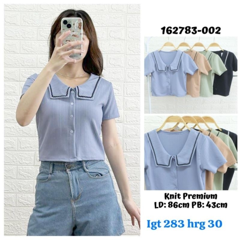 Kaos Atasan Tshirt Blus Wanita Model Korean Style Kekinian Croptop Cantik
