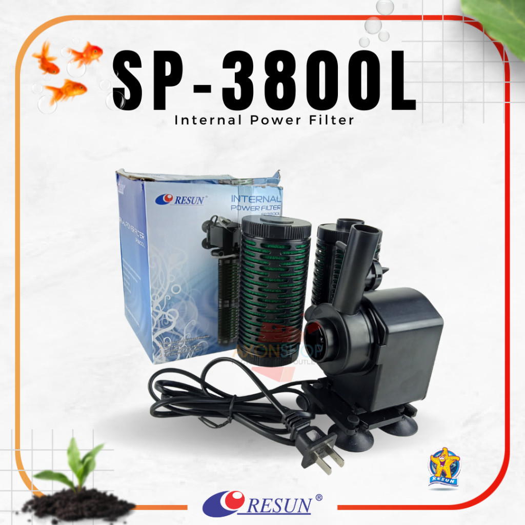RESUN Pompa Air Aquarium SP-3800L Internal Power Filter Sp3800l 3800 L Merk Resun