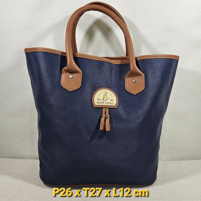 Peter Rabbit original japan tote bag tas jinjing navy blue PVC