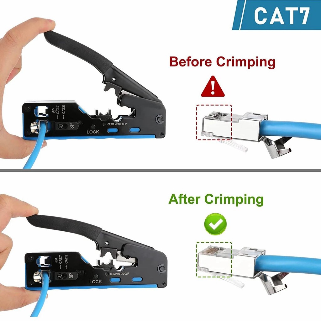 PROMO TERMURAH RJ45 Tang Crimp Pass Through Crimper, Stripper, dan Cutter untuk Konektor Modular