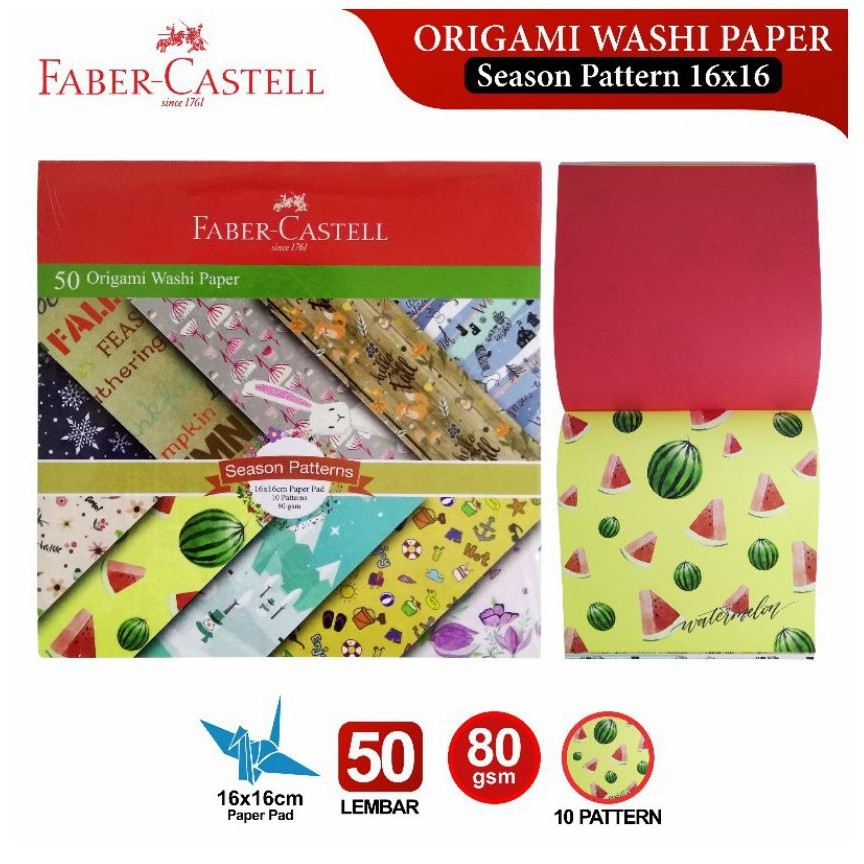 

[KIRIMHARIINI] Faber-Castell Origami Washi Paper 16 x 16 Kertas Lipat Kertas Origami