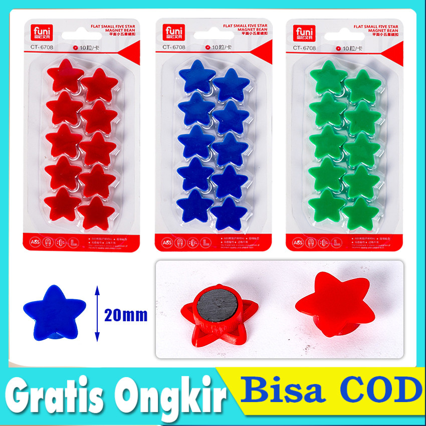 

Magnet Papan Tulis Whiteboard Bintang 20mm/Magnet Kulkas 1pack 10pcs