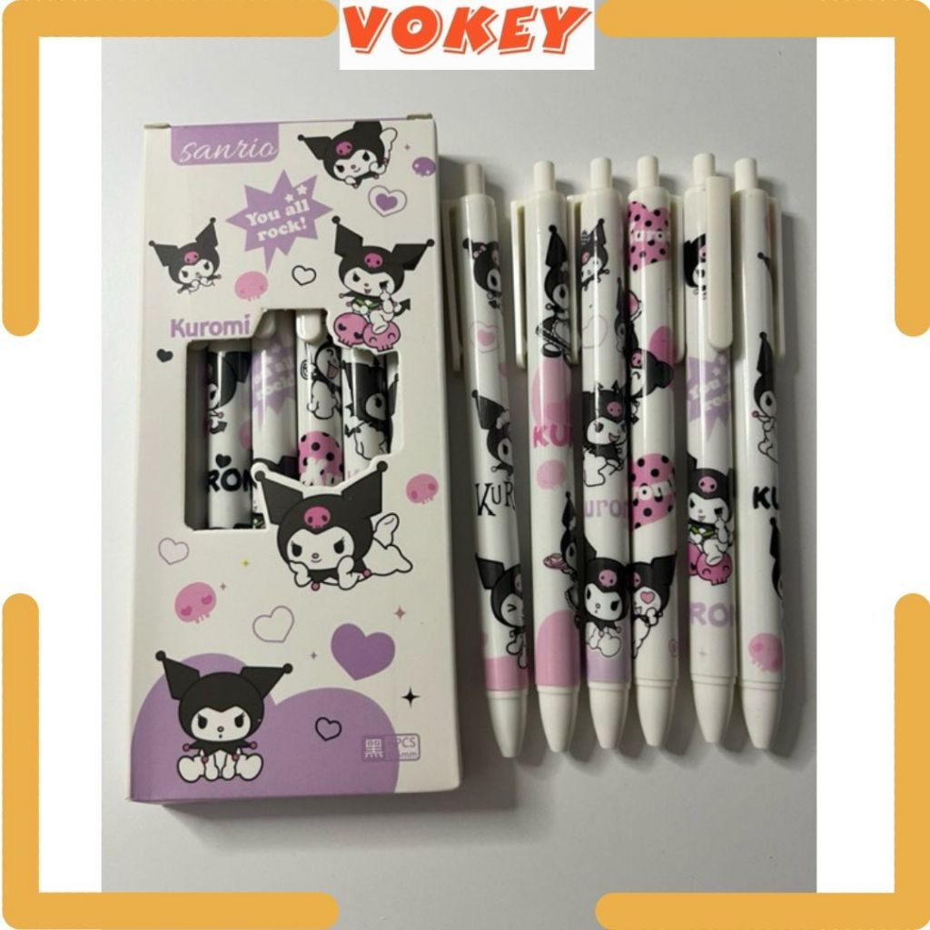

VOKEY Pulpen Pen Pena Cetek Berkarakter Lucu Kuromi & Hello Kitty 0.5mm