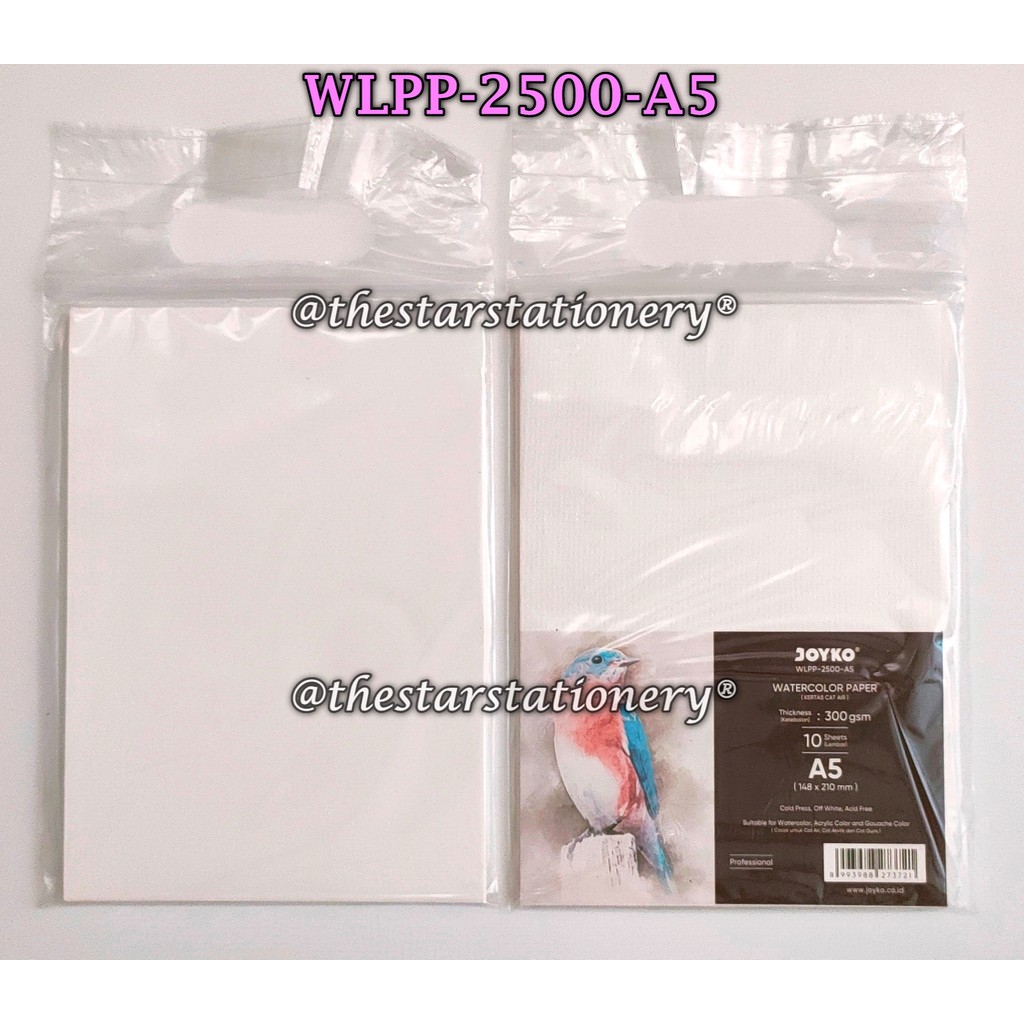 

(1 Pak Isi 10) GROSIR Watercolor Paper Joyko WLPP-2500-A5 300 gsm / Kertas Cat Air Joyko WLPP-2500