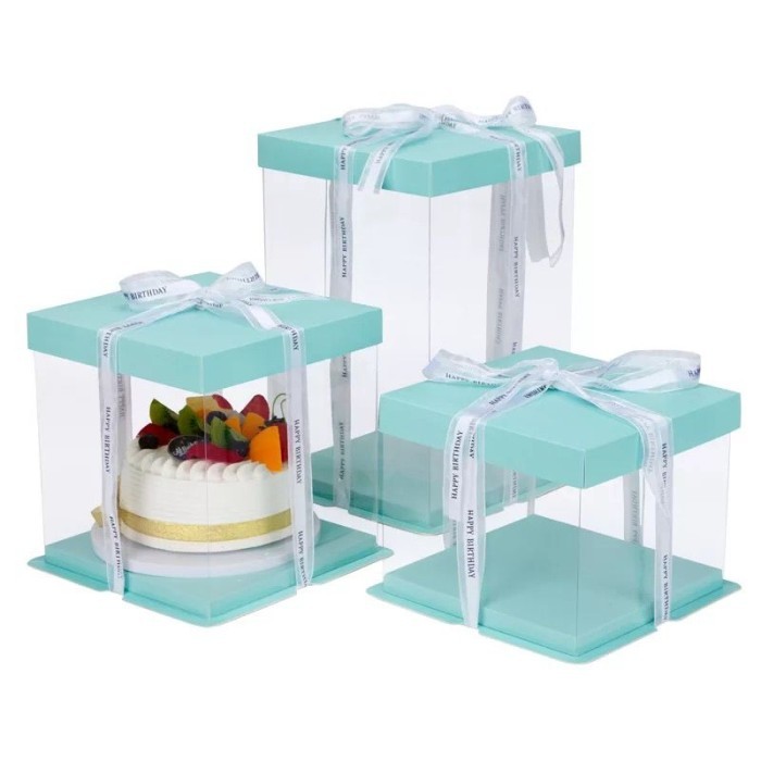 

CAKE BOX MIKA TRANSPARAN JUMBO 43 X 40 CM KOTAK KUE MIKA GIFT BOX - UE