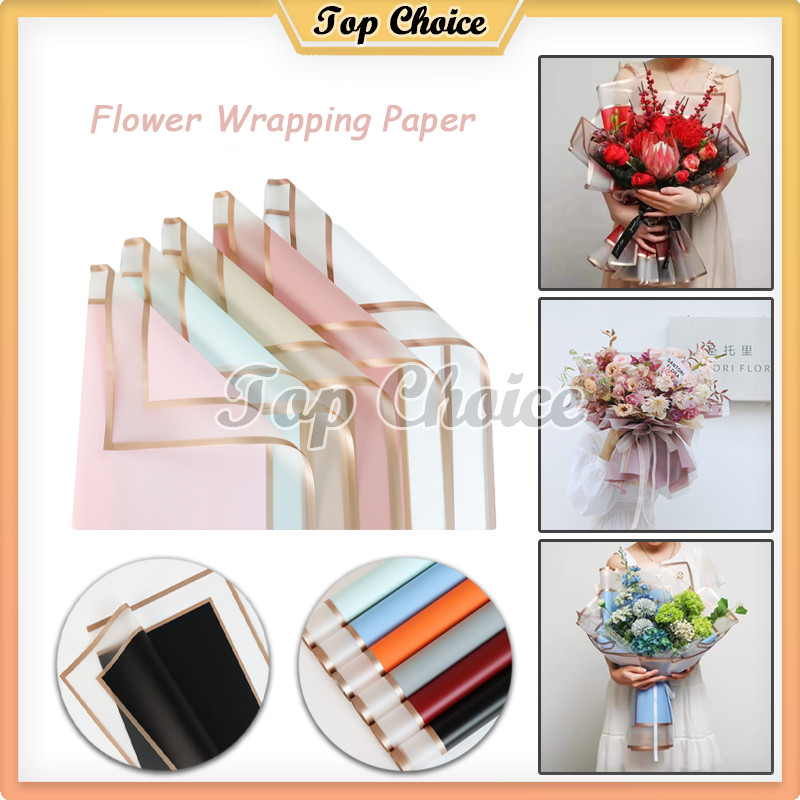 

Double Transparent Gold Line Flower Wrapping Paper 20pcs / Pembungkus Bunga