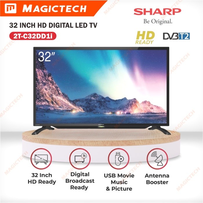TV LED SHARP 32 INCH 32" 2T-C32DD1i / 32DD1i DIGITAL TV DVB-T2 USB MOVIE