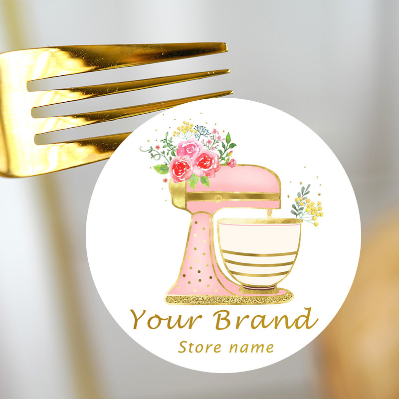 

2.5-7Cm Custom Stickers And Customized Logos Baking Cake Shop Decoration Sticker Add Personalized Stickers With Store Name Label