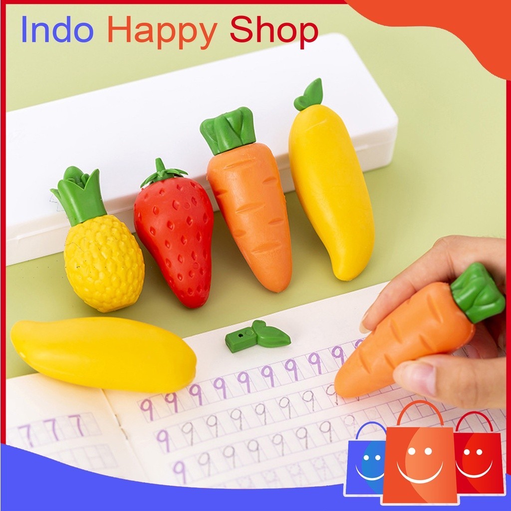 

⭐️ ⭐️Penghapus Pensil Karakter Buah Buahan Lucu Set 3pcs