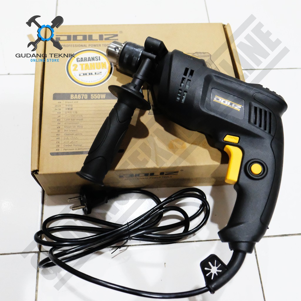 Doliz BA670 / Mesin Bor Tangan Doliz BA670 - Impact Drill 13mm Doliz BA670 Bor Bolak Balik