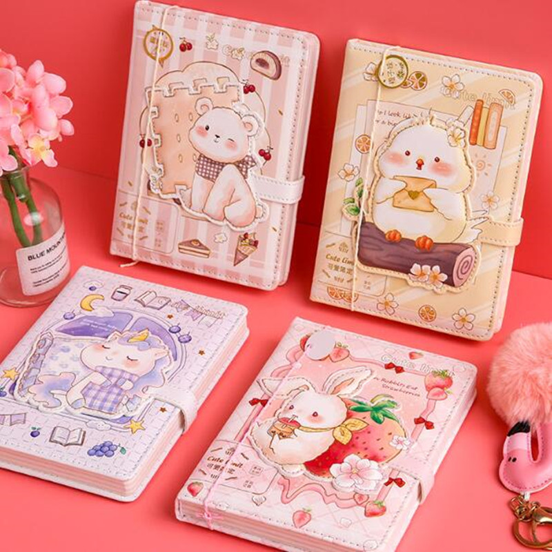 

4 pcs/lot Kawaii Rabbit Bear Unicorn Notebook Cute Bird Note Book Diary Planner Stationery School Supplies wholesale