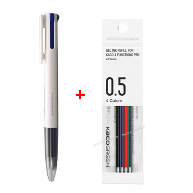 

YouPin KACO EASY 4 Functions Pen KACOGREEN Multifunction Pens 0.5mm Refill Black Blue Red Green Refill Gel Pen for Office