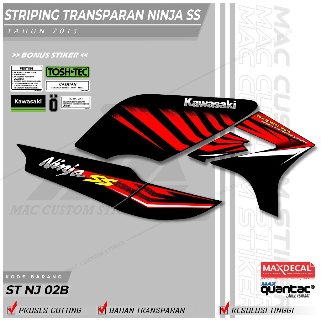 STRIPING MAXDECAL VARIASI NINJA SS - NEW DESIGN STRIPING VARIASI NINJA ZEBRA SS