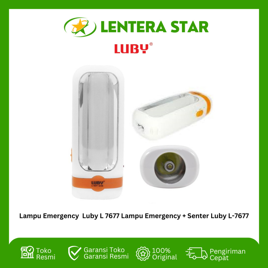 Lampu Emergency  Luby L 7677 Lampu Emergency + Senter Luby L-7677
