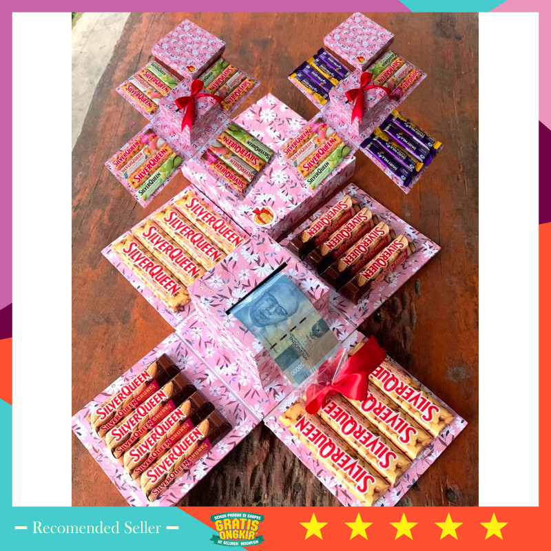 

Kado Natal tahun baru happy new years bagus murah unik / SURPRISE GIFT BOX Cokelat Silverqueen Hadiah Valentine