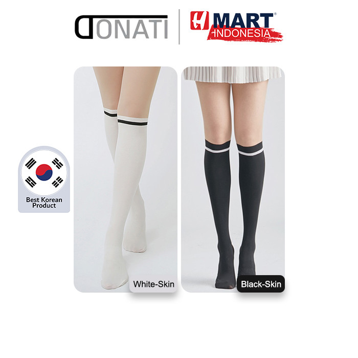 DONATI Crotchless Two Tone Golf Stocking Stripe 15D 80D Non Slip - Stocking Golf Wanita