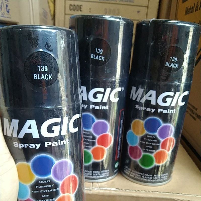 cat semprot pilok pilox magic spray paint magic black 139 300cc hitam mengkilap hitam glossy hitam k