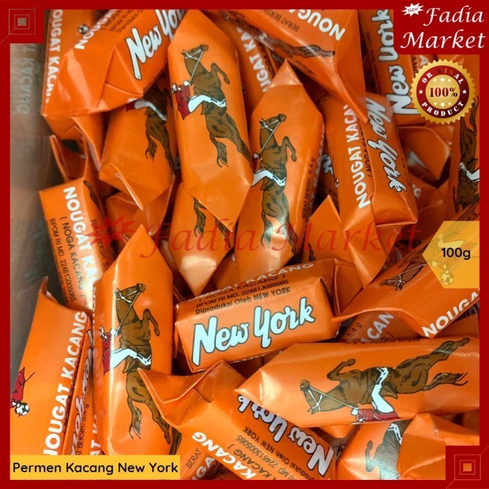 

(KILOAN HARGA GROSIR) New York Permen Kacang Nougat Candy 100g - Plastik Jadi 1