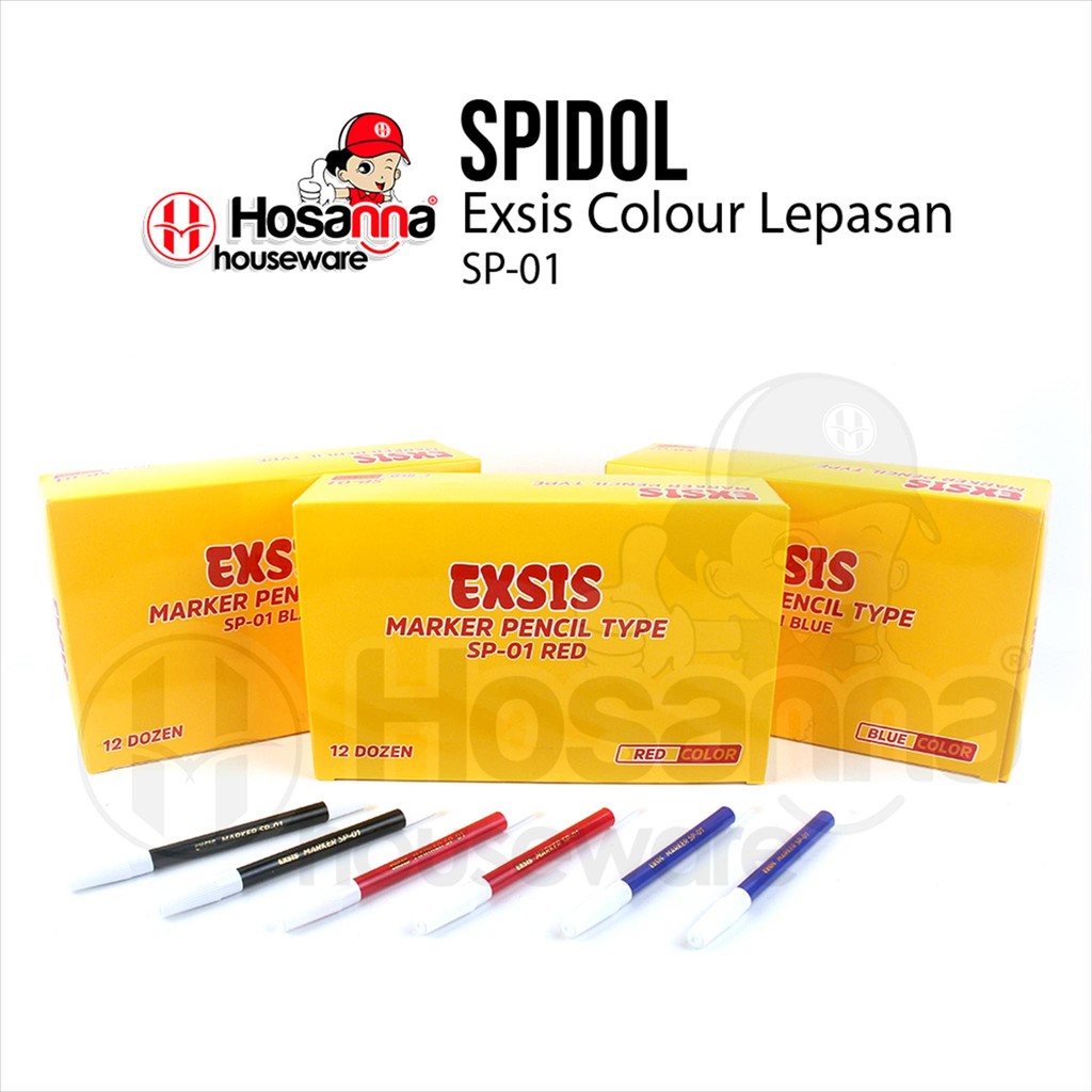 

Spidol Lepasan Satuan Merk Exsis ( SP-01 ) / Colour Pen Exsis