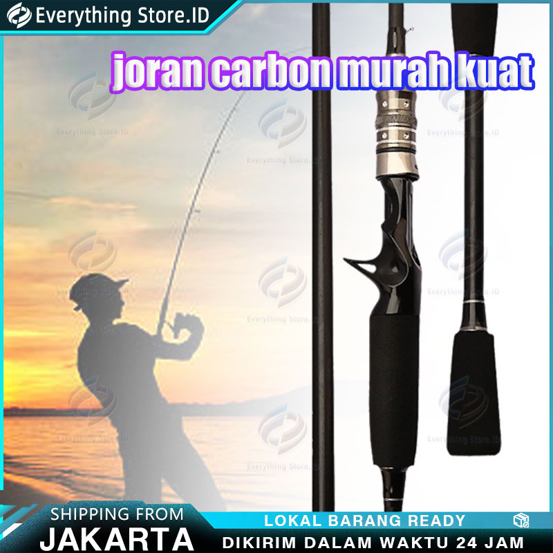 Joran Pancing Carbon Fiber 2 Bagian Tongkat Pancing Spinning Casting UL Power Untuk Air Tawar Dan La