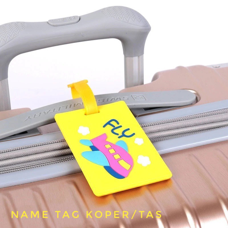 Name Tag Gantungan Koper Motif Lucu Bahan Silikon Name Tag Penanda Koper Luggage Tag Cartoon ID Addr