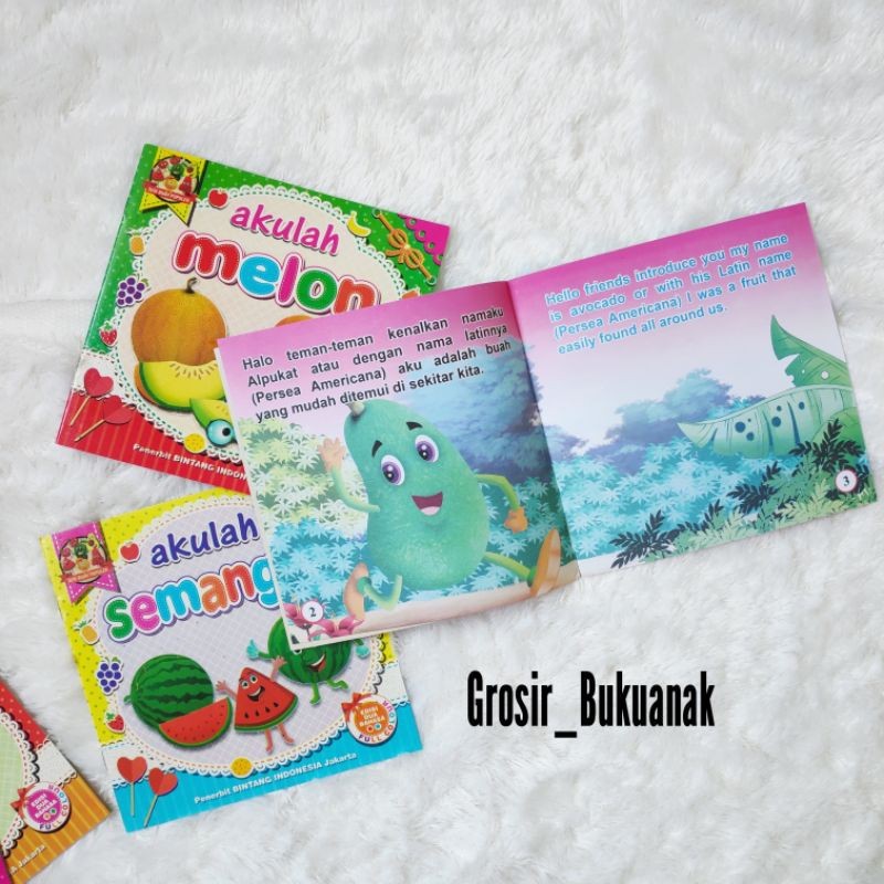 

Buku Cerita Anak Bergambar Seri Buah Dan Sayur Dua bahasa