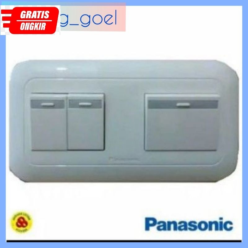 Saklar Triple Panasonic / Saklar 2 Gang 3 Device/ Saklar 3 Mata Panasonic
