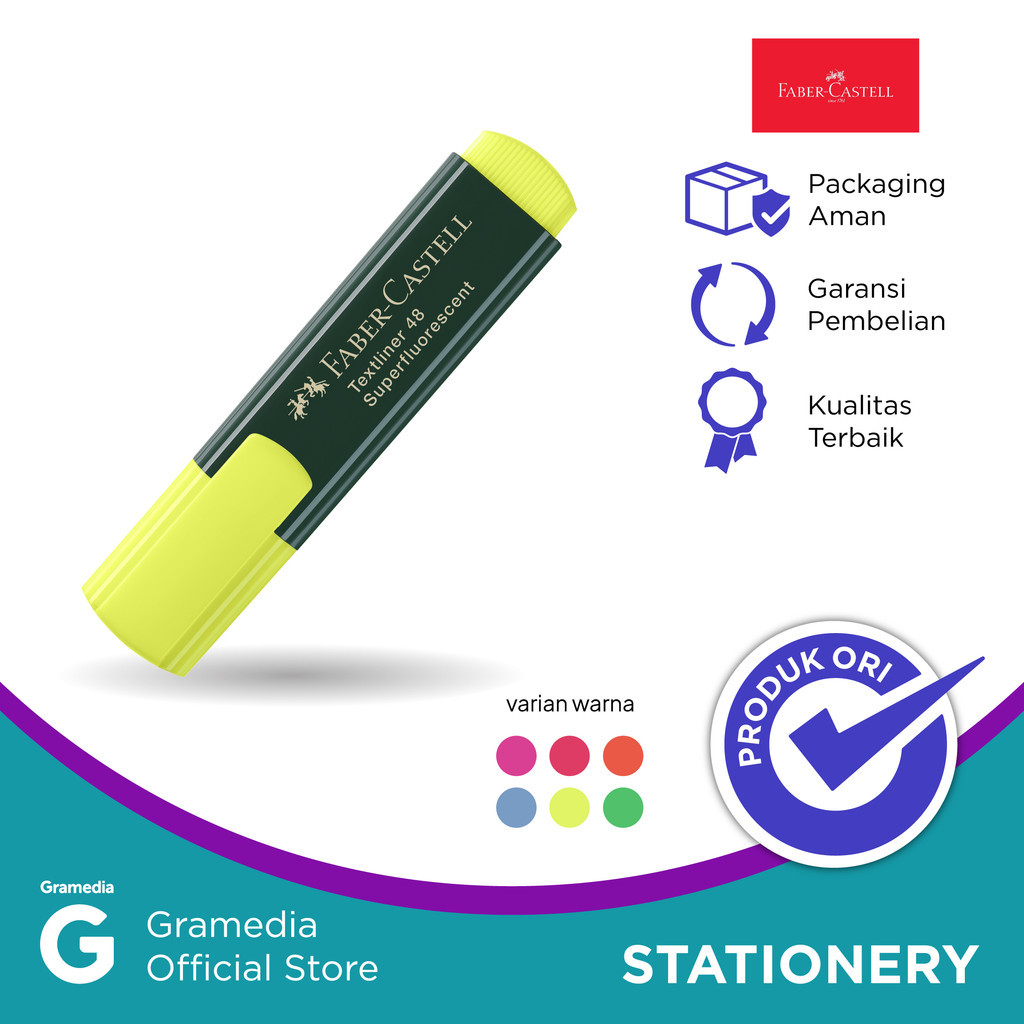 

Gramedia Surabaya - Faber Castell Textliner - Stabilo Warna Kuning / Yellow
