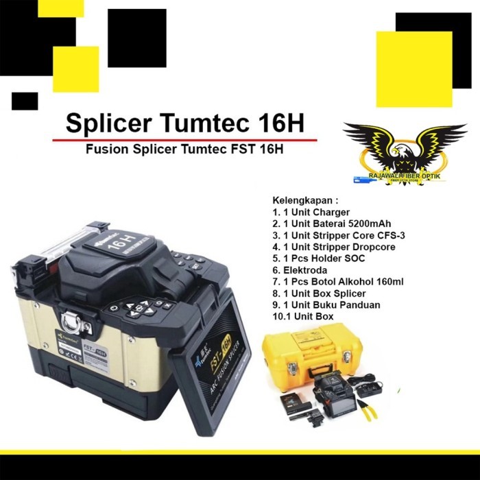 Splicer Tumtec 16H / Fusion Splicer Tumtec FST 16H / Alat Sambung FO