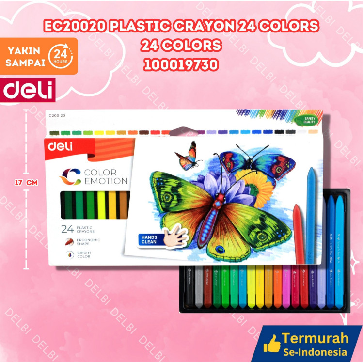 

Deli Krayon Sekolah 24 Warna Cerah Bentuk segitiga ergonomis tidak beracun EC20020 Plastic Crayon 24 Colors 24 Colors