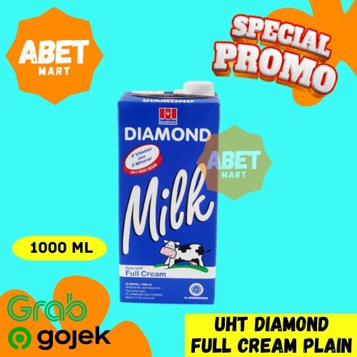 

Susu UHT Diamond Full Cream 1L - 1 Liter Ltr Milk Krim Putih Tawar Pak Dus Pc