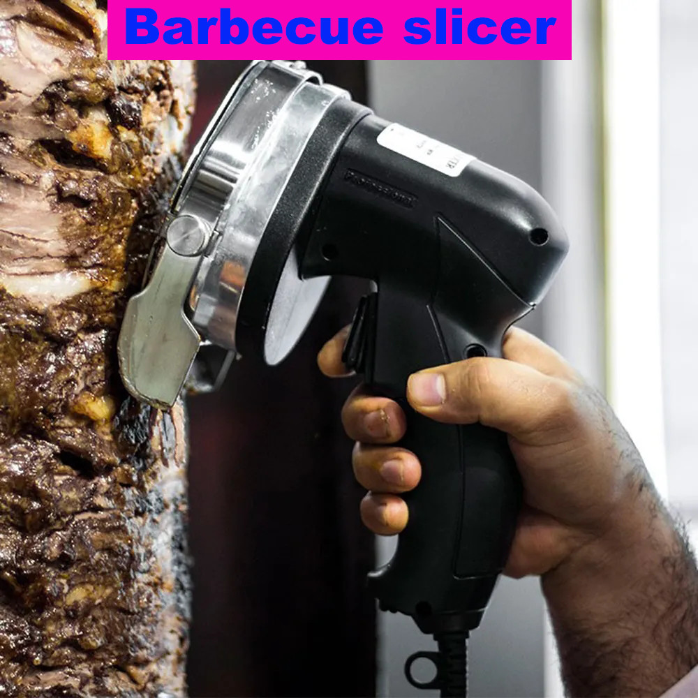 Handheld Electric Kebab Slicer Doner Knife Shawarma Cutter 0-8mm Turkish BBQ Roast Meat Slicer Profe