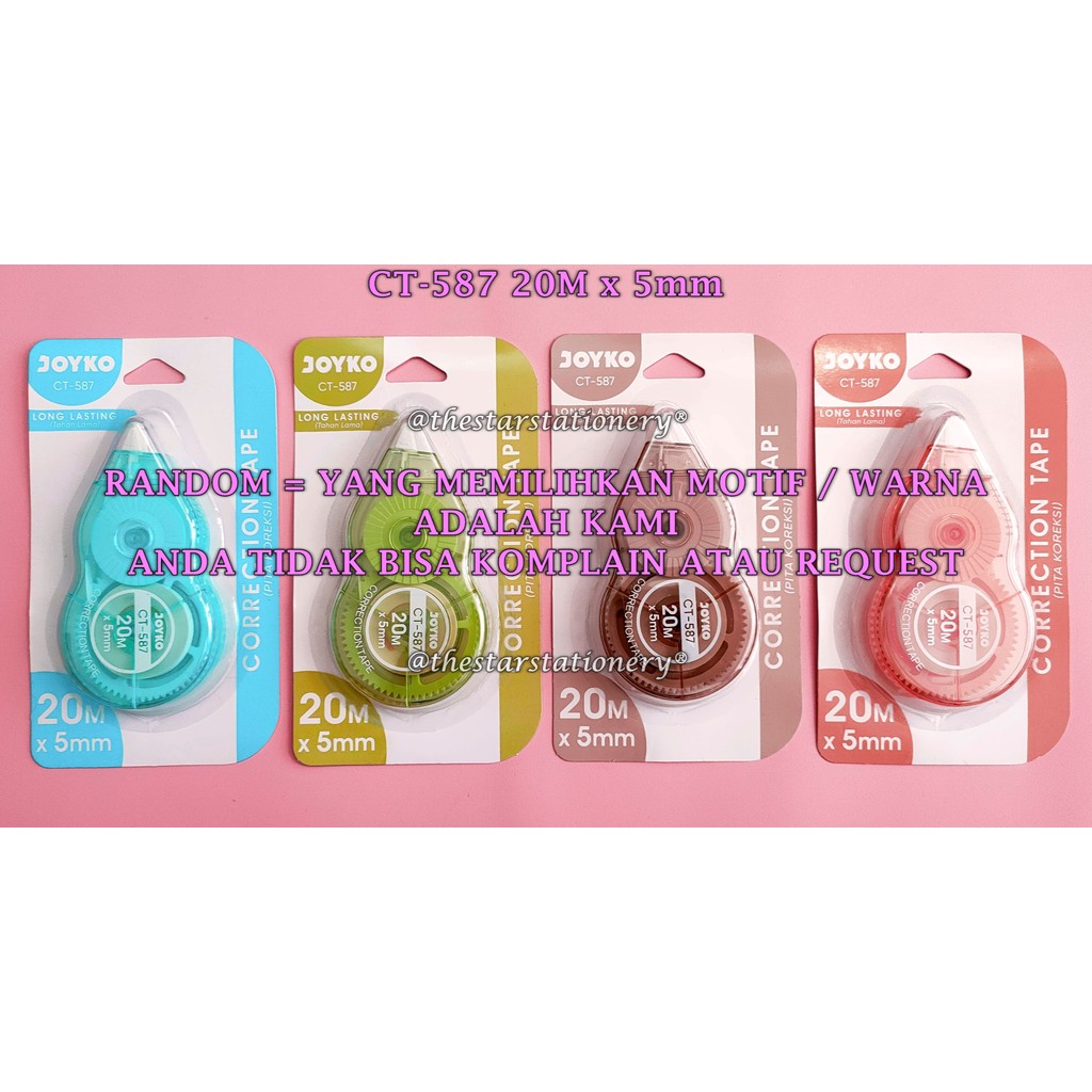 

(1 Biji) GROSIR Correction Tape Joyko CT-587 (20M x 5mm) / Pita Koreksi Joyko CT 587