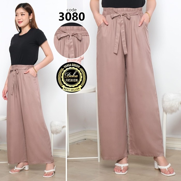 MURAH✨ - CELANA KULOT WANITA / CELANA KULOT KATUN TWILL 30S - 3080 - Hitam