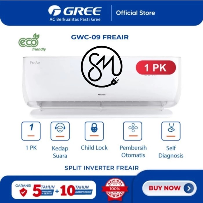 AC Gree 1 PK GWC 09FREAIR Deluxe Inverter Series FREAIR Air Purifier
