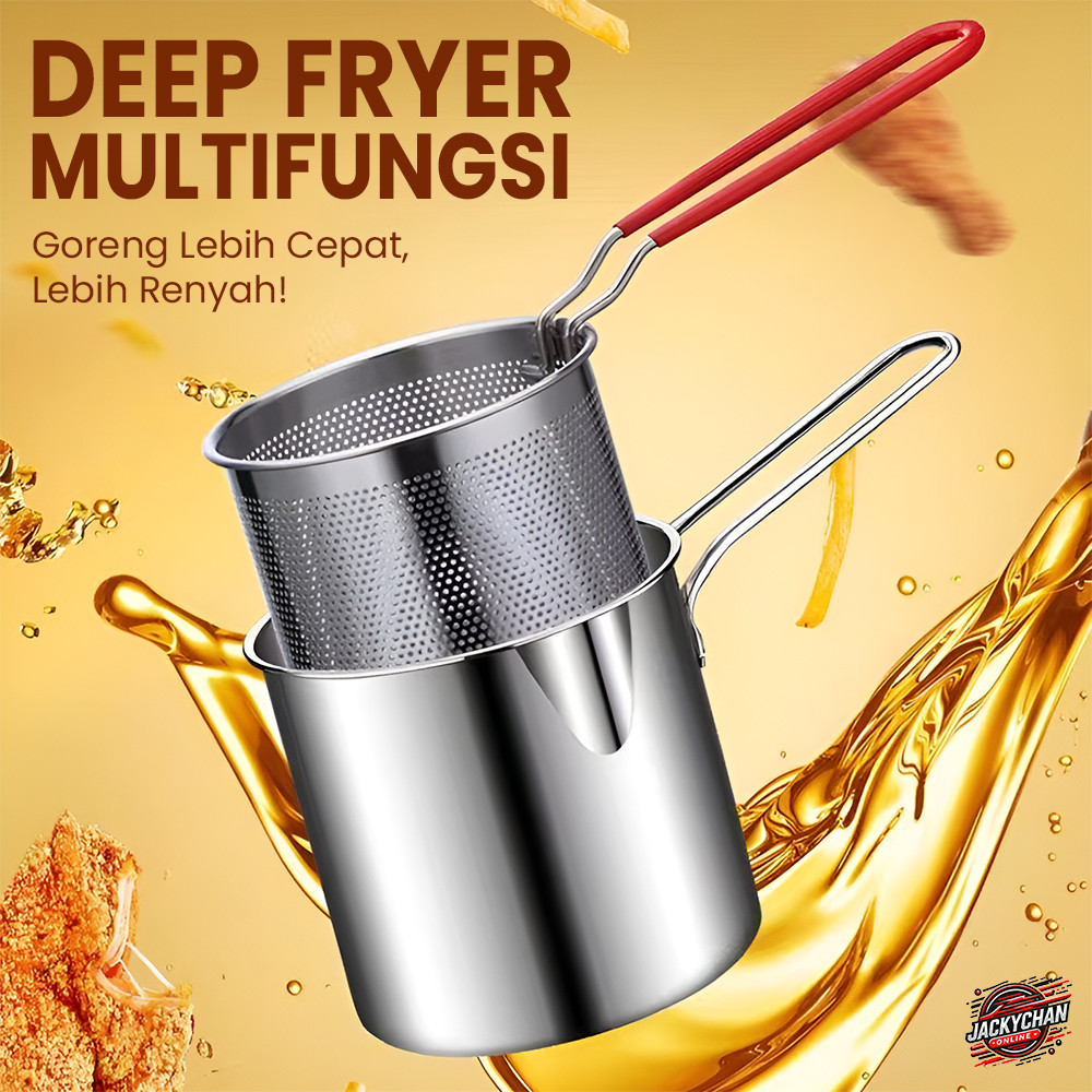 JC Panci dan Saringan Penggorengan Frying Pan Wajan Gorengan Stainless