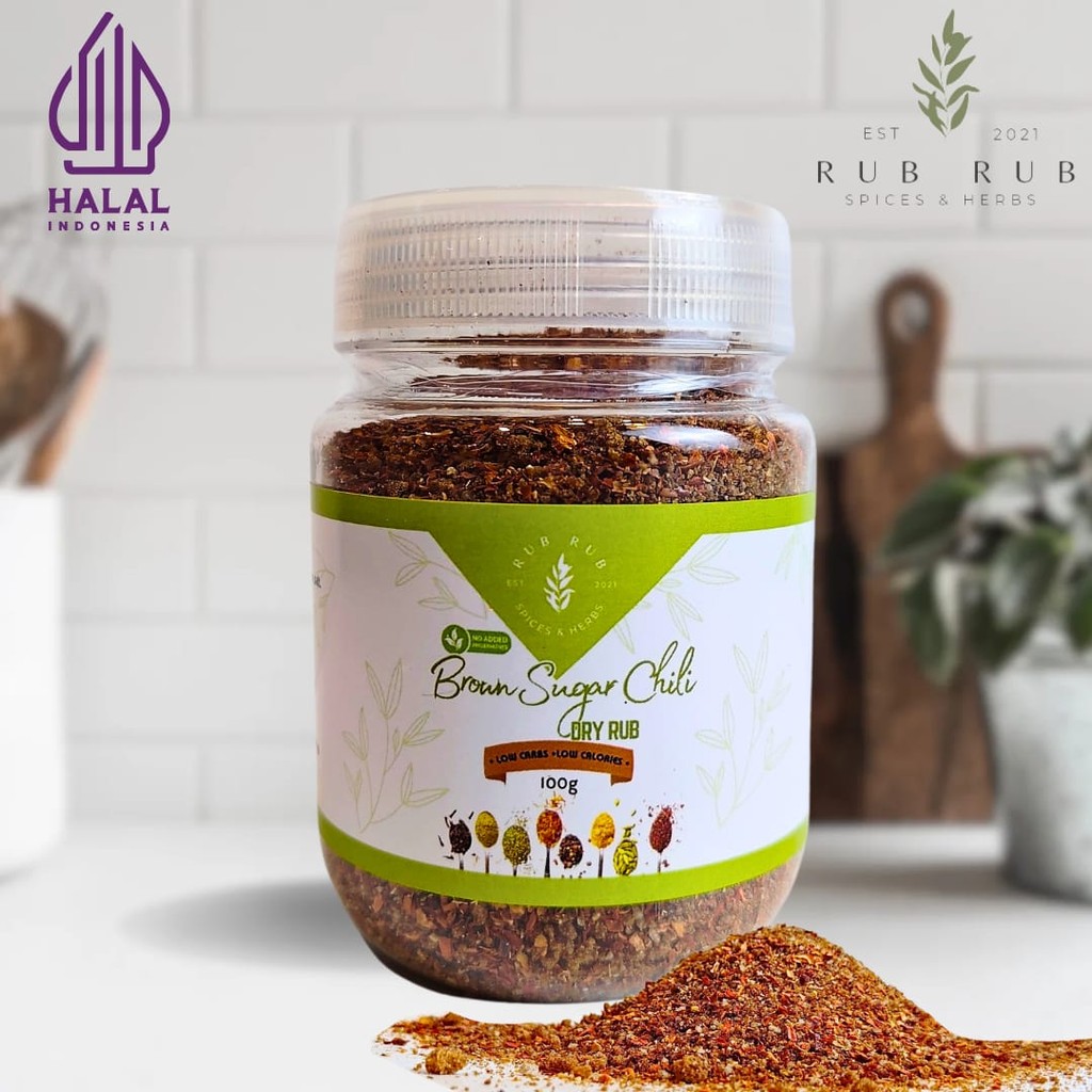 

RUBRUB MIX House Blend Rub Bumbu Marinasi Serba Guna Rendah Lemak Spices Cajun Seasoning BBQ Grill BROWN SUGAR CHILI