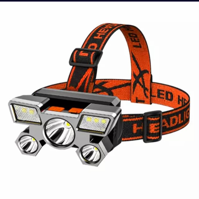 SENTER KEPALA HIGH POWER CHARGER USB / SENTER KEPALA 5 MATA LED  DAN SENTER 1 MATA LED / HEADLAMP CR