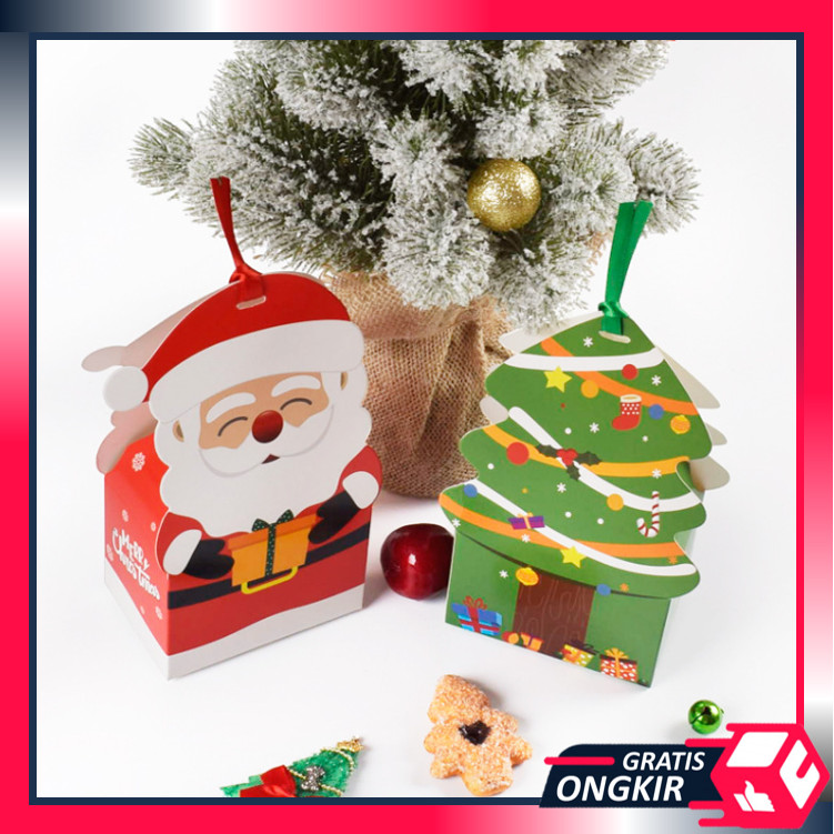 

Gratis Ongkir - 6463 Goodie Bag Christmas Motif / Box Tentengan Hampers Natal
