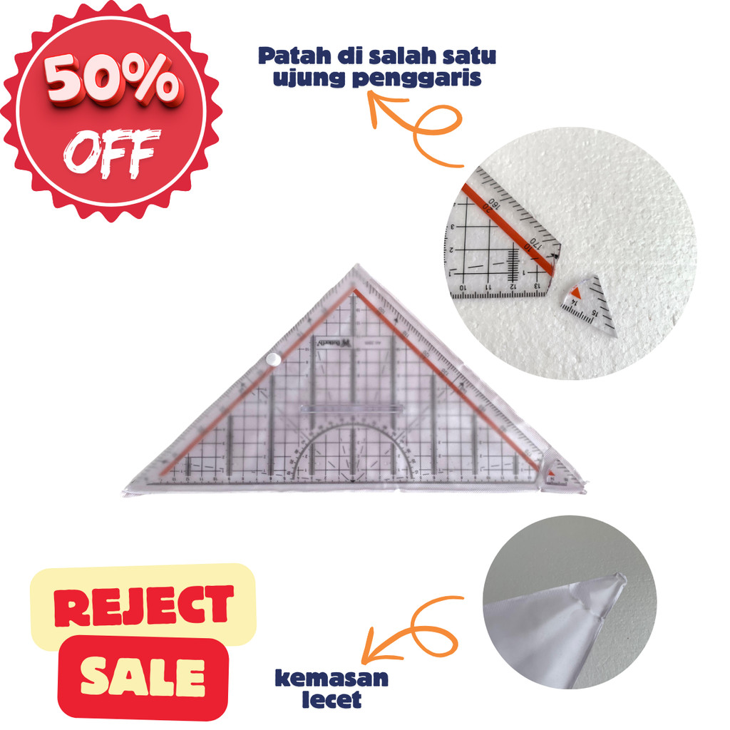 

REJECT SALE - Penggaris segitiga Butterfly-2011 Segitiga Pegangan