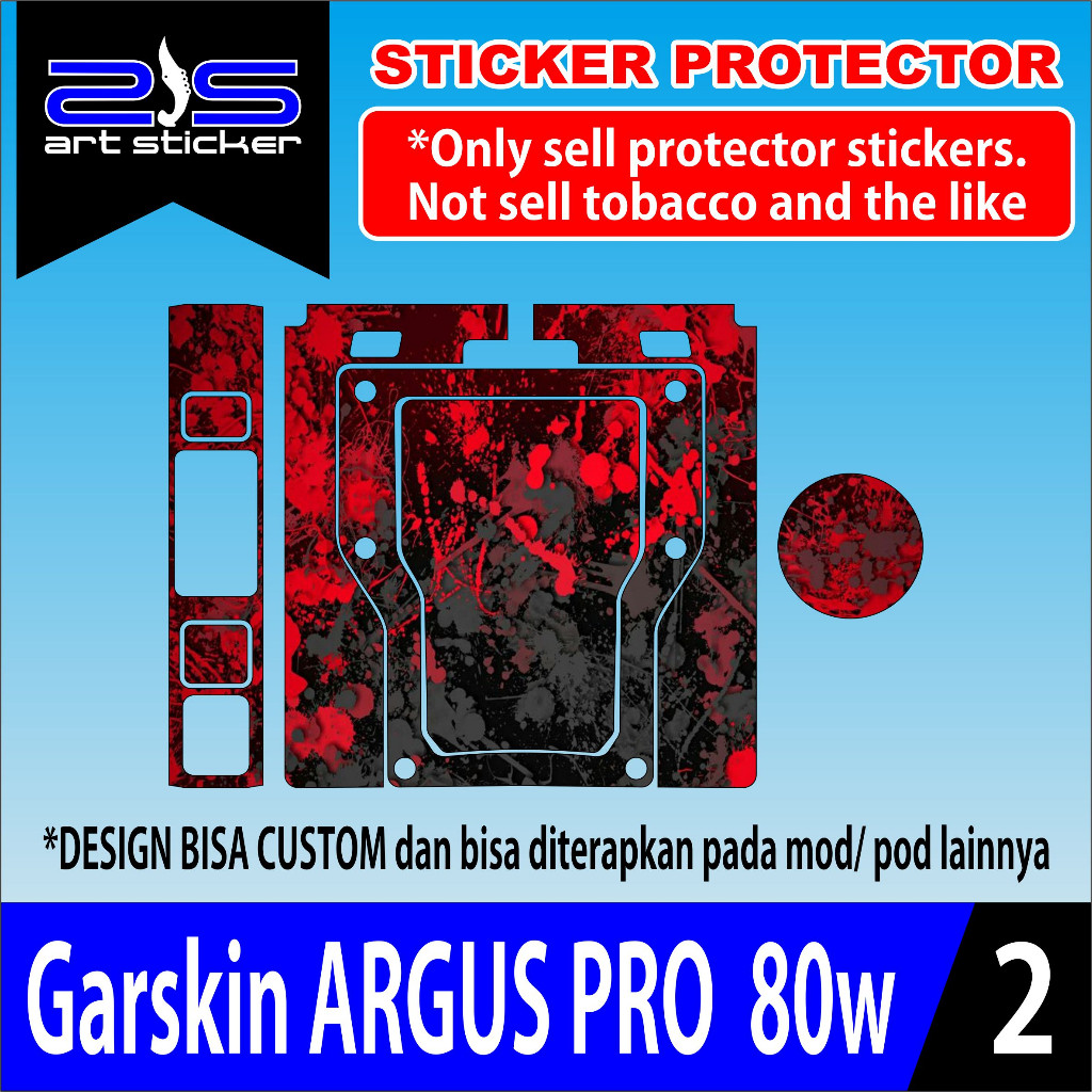 SKIN Sticker Garskin Argus Pro 80w Red Black