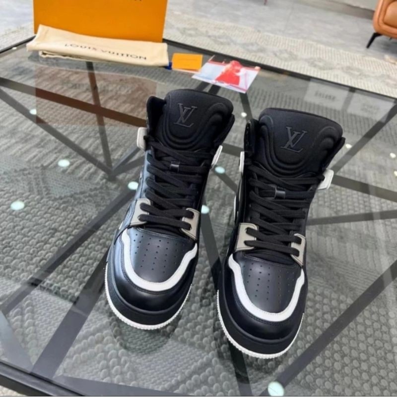 Sepatu sneaker mirror quality hitam kulit asli pria boots