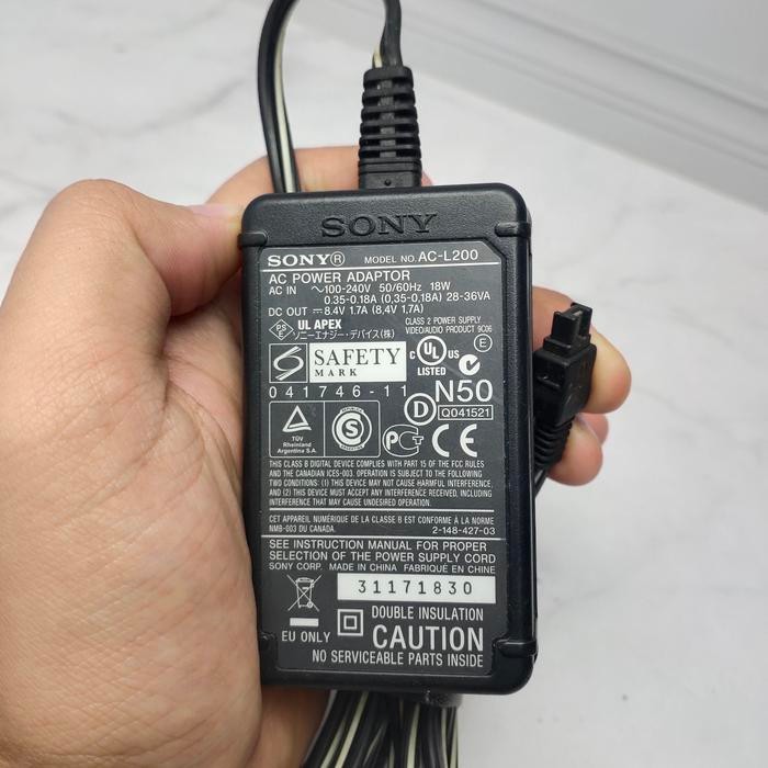Adaptor Charger Handycam Sony AC-L200 Original DCR-SX60,DCR-SX63,DCR-SX65 DCR-SX40, DCR-SX41,DCR-SX4