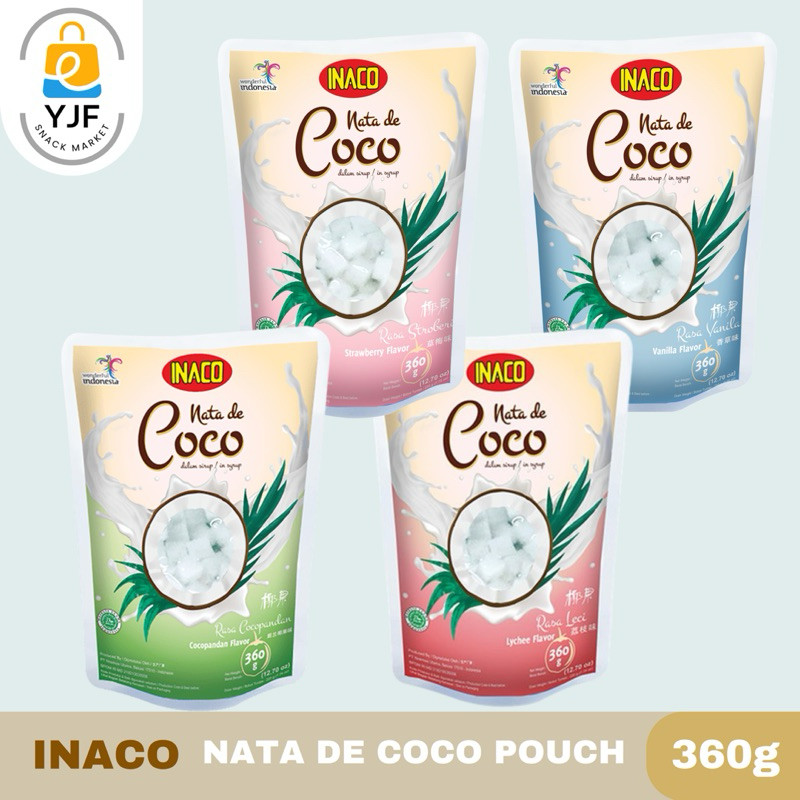 

Inaco Nata De Coco Pouch / Sari Kelapa Inaco Cocopandan / Vanila / Strawberry / Leci - 360g POUCH