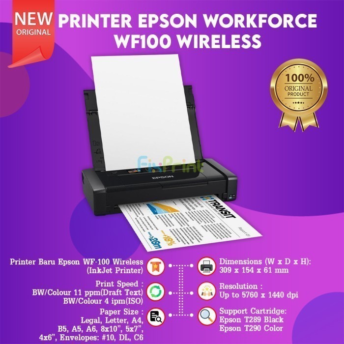 Printer Epson WF-100 / L3250 / L3251 / L8050 Support WiFi Garansi Resmi Epson