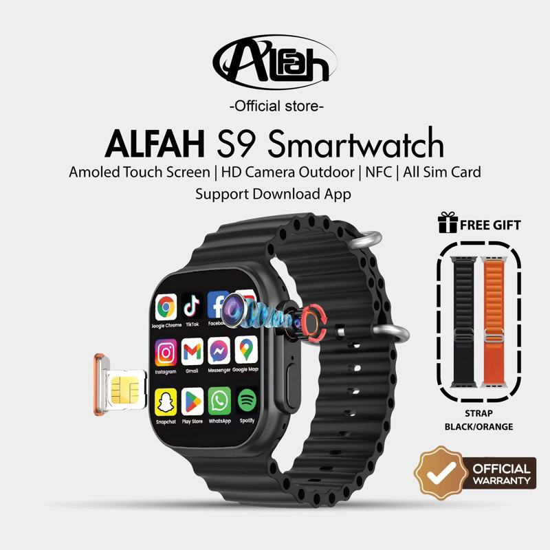 Alfah - S9 Smartwatch Android 4G LTE Dual SIM