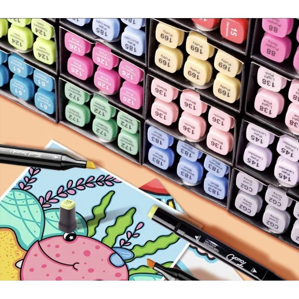 

JAMIN MURAH !!!Spidol Warna Warni 1 Set Sketch Marker 2 Tip Touch Marker(BISA LANGSUNG ORDER)