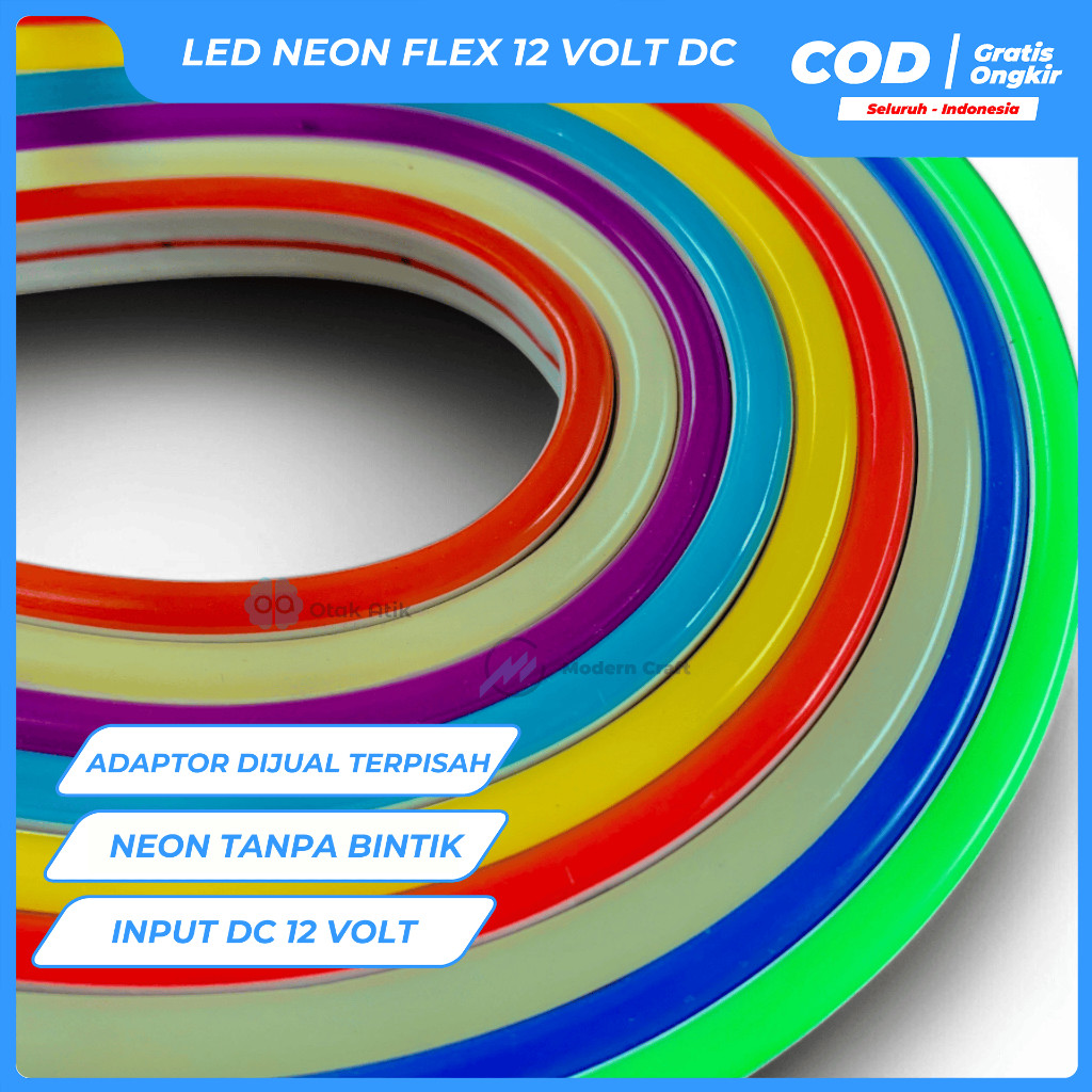 Promo LAMPU NEON FLEX LED SELANG PER 1 METER KUALITAS PREMIUM DC 12V /LAMPU ALIS MOTOR MOBIL/LAMPU L