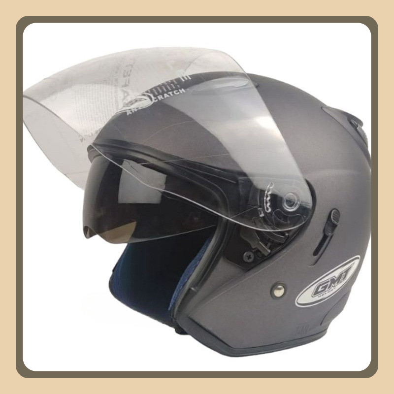 HELM HALFFACE GMT DOUBLE VISOR HELM ORIGINAL HELM SNI HELM PRIA DEWASA HELM WANITA HELMET HELEM HELM