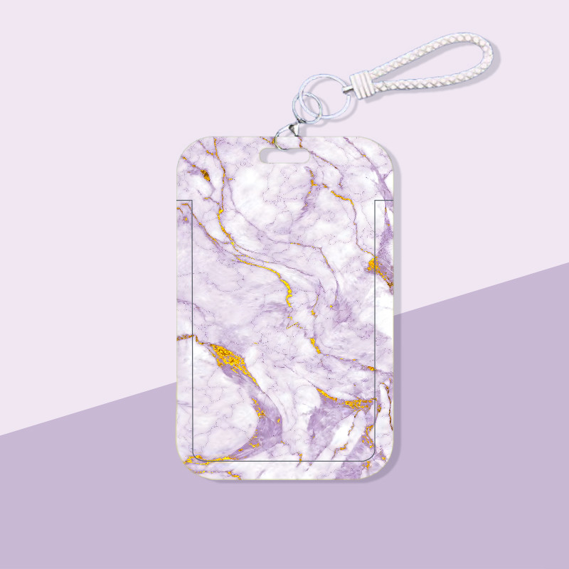 

ID CARD HOLDER MOTIF KAWAII TEMPAT KARTU PHOTOCARD PHOTO CARD Pelindung +Marmer Ungu